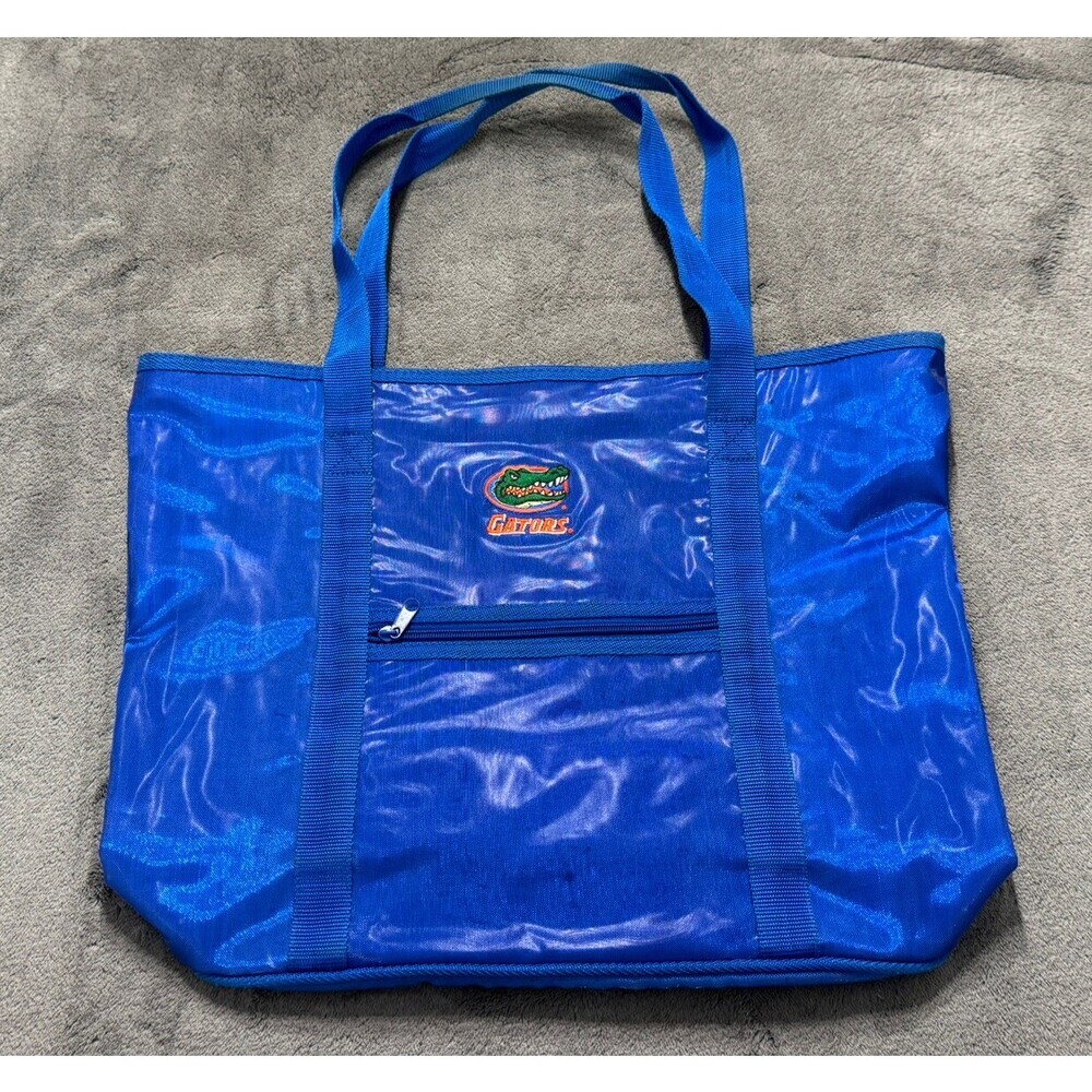 Vintage Gators iridescent Blue Tote Bag with Pockets & Logo